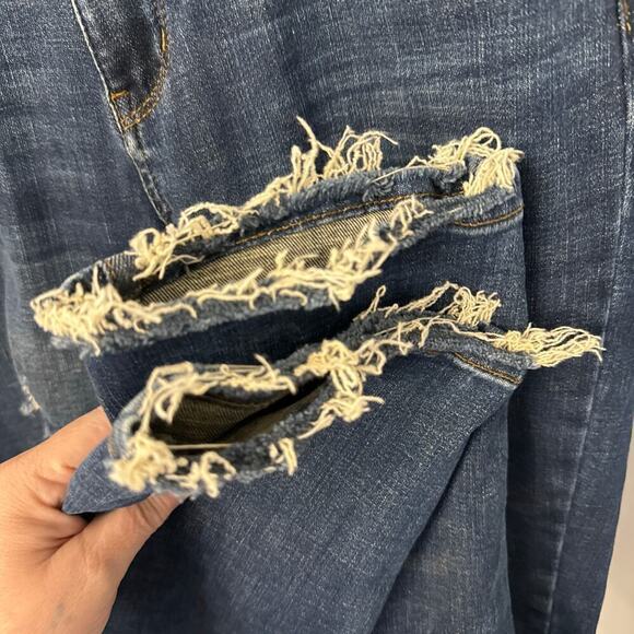 Judy Blue Boyfriend Fit Distressed Jeans Women’s 27 Stretch Raw Hem 5/27 - Picture 9 of 13